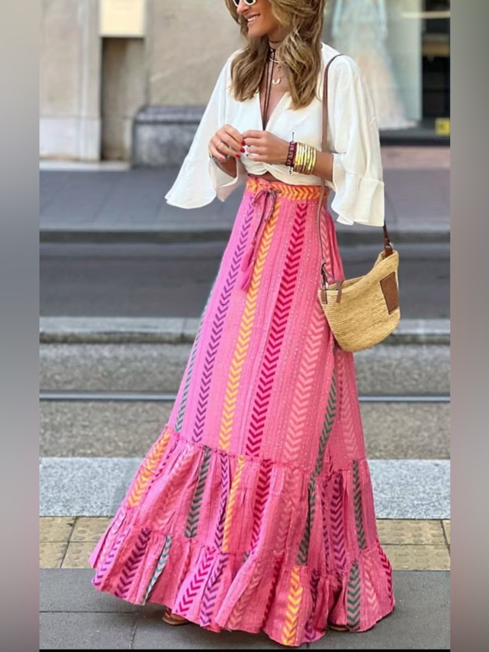 Bohemian Maxi with Chevron Stripe size S (tall girl friendly)